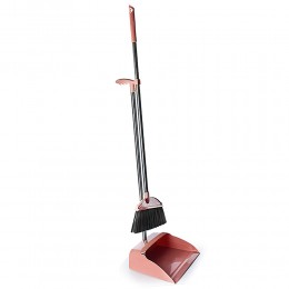 Набор для уборки Лентяй 322 веник и совок с длинной ручкой, Розовый (DRK)