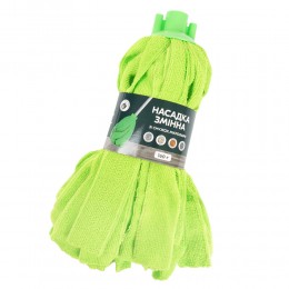 Насадка для швабри Eco Fabric EF-0160-MB МОП СПІДНИЧКА зі смужок мікрофібри 160г, Зелений (DRK)
