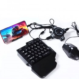 Набор игровой клавиатура мышь и хаб MOBILE GAME Bluetooth для Android IOS Windows 5в1 для телефона (205)