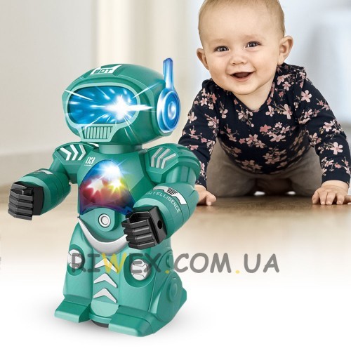 Интерактивная игрушка Робот EL-2048 на батарейках, Бирюзовый (B)