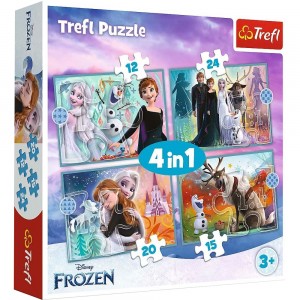 Пазли Trefl 34381 Чарівний світ Крижаної країни, 4в1 (SB)
