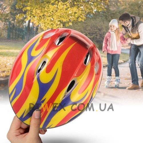 Захисний дитячий шолом Z5 для катання, Sports Helmet, Червоно-жовтий (ARSH)