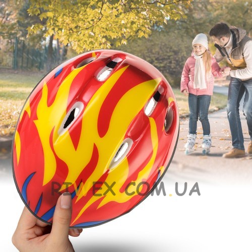 Защитный детский шлем Z5 для катания, Sports Helmet, Желто-красный (ARSH)