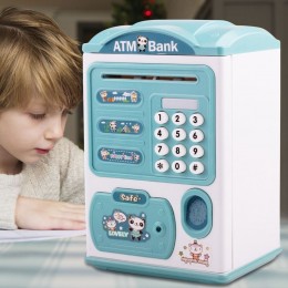 Детская копилка сейф с купюроприемником и отпечатком пальца LSB6709, Голубой (626)