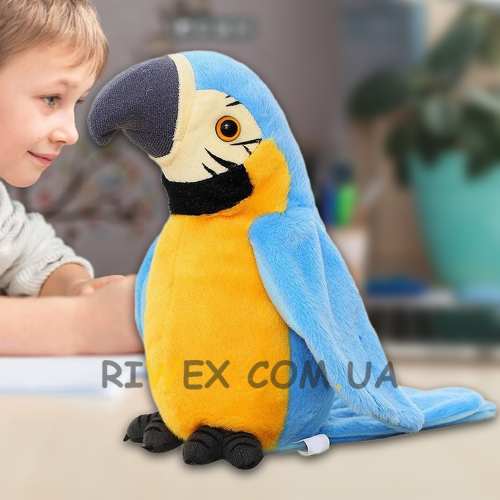 Интерактивная игрушка-повторюшка Попугай Parrot Talking, говорящий, с микрофоном и записывающим устройством (626)