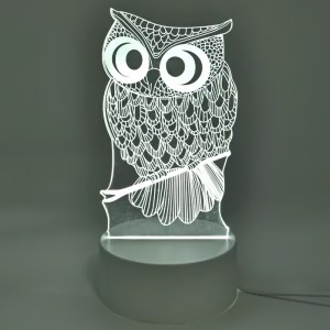 Светильник 3D Desk Lamp Сова, теплое свечение, USB (205)