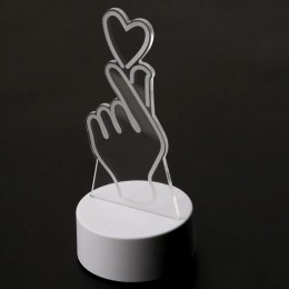 Світильник 3D Desk Lamp Рука з серцем, тепле світіння, USB (205)