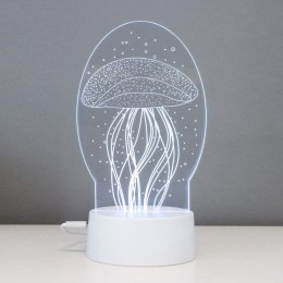 Світильник 3D Desk Lamp Медуза, тепле світіння, USB (205)