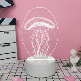 Світильник 3D Desk Lamp Медуза, тепле світіння, USB (205)