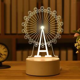 Світильник 3D Desk Lamp Оглядове колесо, тепле світіння, USB (205)