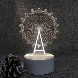 Світильник 3D Desk Lamp Оглядове колесо, тепле світіння, USB (205)