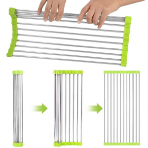 Сушка для посуду на раковину KitchenWare EasyDry 37х22 см, Зелений (HA-359) Сушка для посуду на раковину KitchenWare EasyDry 37х22 см, Зелений (HA-359)