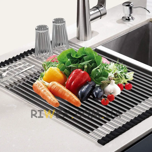 Сушка для посуду на раковину KitchenWare EasyDry 37х22 см, Чорний (HA-359)