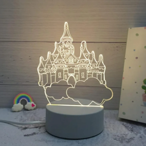 Світильник 3D Desk Lamp Палац, тепле світіння, USB (205)