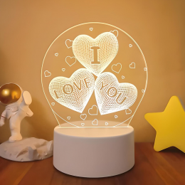Світильник 3D Desk Lamp I love you, тепле світіння, USB (205)