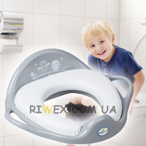 Туалетное сиденье Tega Baby SO-020-106 Мягкое Сова, Серый (SB)