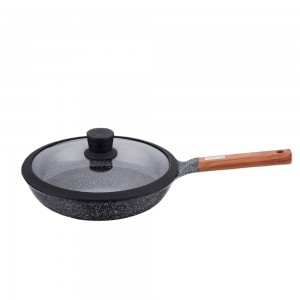 Сковородка с крышкой Higher Kitchen НК-318 гранитное покрытие, 24 см (575)