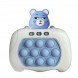 Электронная игрушка-антистресс Quick Push Puzzle Game Fast №221В, Голубой + мягкая игрушка Мишка Grumpy Bear, Голубой (КК)
