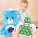 Електронна іграшка-антистрес Quick Push Puzzle Game Fast №221В, Зелений + м'яка іграшка Ведмедик Grumpy Bear, Блакитний (КК)