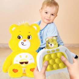 Электронная игрушка-антистресс Quick Push Puzzle Game Fast №221В, Желтый + мягкая игрушка Мишка Grumpy Bear, Желтый (КК)