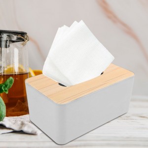 Диспенсер для салфеток пластиковый с бамбуковой крышкой 0483, Белый (222) Диспенсер для салфеток пластиковый с бамбуковой крышкой 0483, Белый (222)