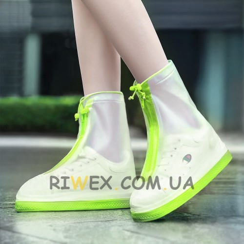Багаторазові бахіли-чохли Waterproof Shoe Covers на взуття від дощу і бруду, розмір S (35-36), Зелений