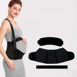 Бандаж для беременных с резинкой через спину для поддержки, размер XXL, Черный (205)