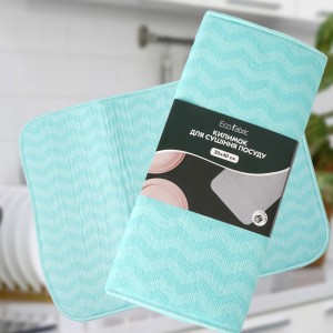 Коврик для сушки мокрой посуды Ecofabric 30х40 см, Бирюзовый (DRK)