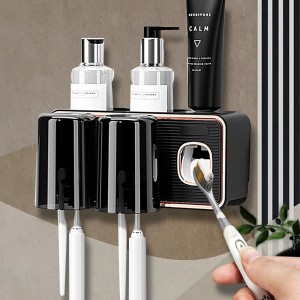 Органайзер для зубного приладдя з дозатором зубної пасти Tooth brush despairing RA-925 Чорний (В)
