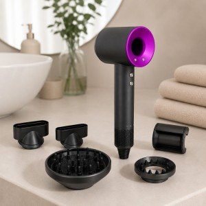 Фен-стайлер HAIR DRYER 5в1 з насадками та іонізацією 1600 Вт для укладки волосся, Фіолетовий (X05/2870) Фен-стайлер HAIR DRYER 5в1 з насадками та іонізацією 1600 Вт для укладки волосся, Фіолетовий (X05/2870)