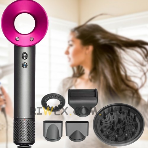 Професійний фен з насадками SUPER HAIR DRYER 5в1 (LY-94), Рожевий (259)