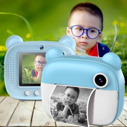 Детский фотоаппарат с функцией моментальной печати фото MA-2000, Голубой (259)