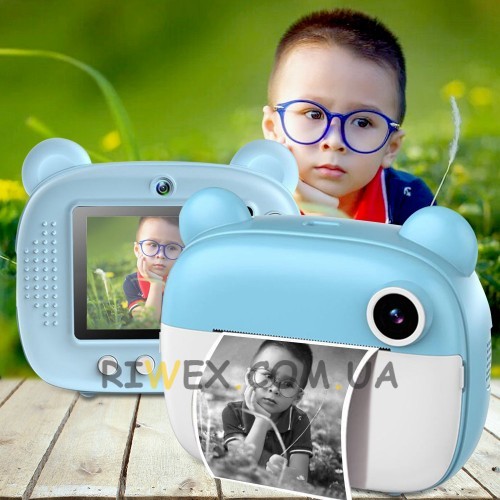 Дитячий фотоапарат із функцією моментального друку фото MA-2000, Блакитний (259)