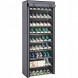 Каркасный складной тканевый шкаф для одежды и обуви с пылезащитой на 30 пар обуви 9 полочек Shoe Cabinet Shoe Rack YQF-1190 Серый (NM-4)