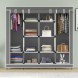 Универсальный  мобильный складной каркасный шкаф для одежды Storage Wardrobe 28170 на 4 секции Серый (N-1)