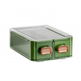 Двойной универсальный прозрачный пластиковый ящик для хранения вещей 50208-0039 Зеленый (WAN)