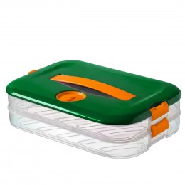 Кухонный двойной контейнер для замораживания и хранения продуктов 2 уровня 50208-0009 Зеленый (WAN)