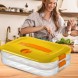 Кухонний подвійний контейнер для заморожування та зберігання продуктів 2 рівня 50208-0009 Жовтий (WAN)