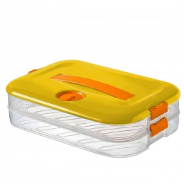 Кухонний подвійний контейнер для заморожування та зберігання продуктів 2 рівня 50208-0009 Жовтий (WAN)