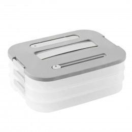 Кухонний потрійний контейнер для заморожування та зберігання продуктів 3 рівня 50208-0008 Білий (WAN)