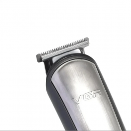 Акумуляторна бездротова машинка-триммер для стрижки волосся, носа, бороди з LED дисплеєм 5в1 VGR V-105 (259)