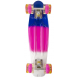 Скейт пенні борд з двостороннім забарвленням і колесами, що світяться Penny Board Білий-рожевий-синій