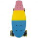 Скейт пенні борд з двостороннім забарвленням і колесами, що світяться Penny Board Рожевий-жовтий-блакитний