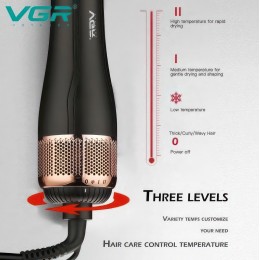 Фен-щітка гребінець з насадкою для укладання та завивки волосся VGR V-492 1000Вт (259)