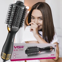 Фен-щетка расческа с насадкой для укладки и завивки волос VGR V-492 1000Вт (259)