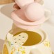 Керамический чайный набор из двух чашек, чайник, подставка 0213 Розовый бант (WAN)
