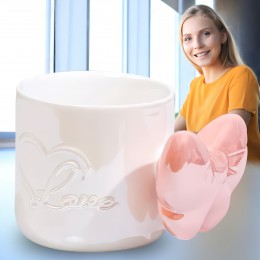 Керамическая чашка с рисунком и ручкой 0206 Розовый (WAN)