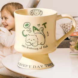 Керамическая чашка с надписью "Dog" и рисунком 0205 Кошка, Зеленый (WAN)