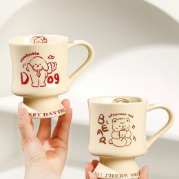 Керамическая чашка с надписью "Dog" и рисунком 0205 Кролик, Голубой (WAN)