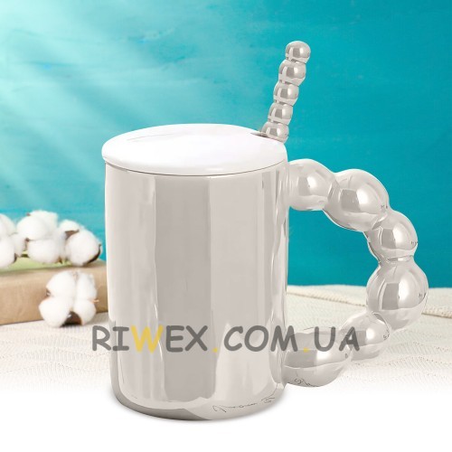 Чашка керамическая 0202, Перламутровый белый (WAN)